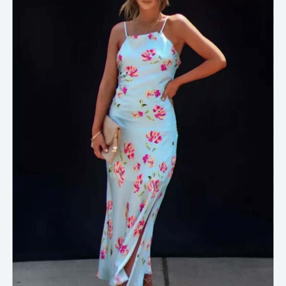 NWT VICI Floral Blue Maxi Dress